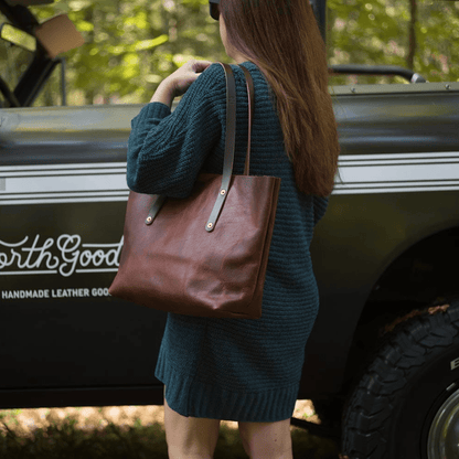 AVERY LEATHER TOTE BAG - MEDIUM - WHISKY BISON