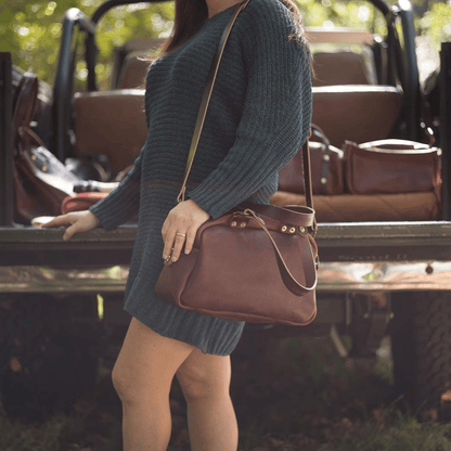 HOFFMAN LEATHER CROSSBODY BAG - WHISKY BISON