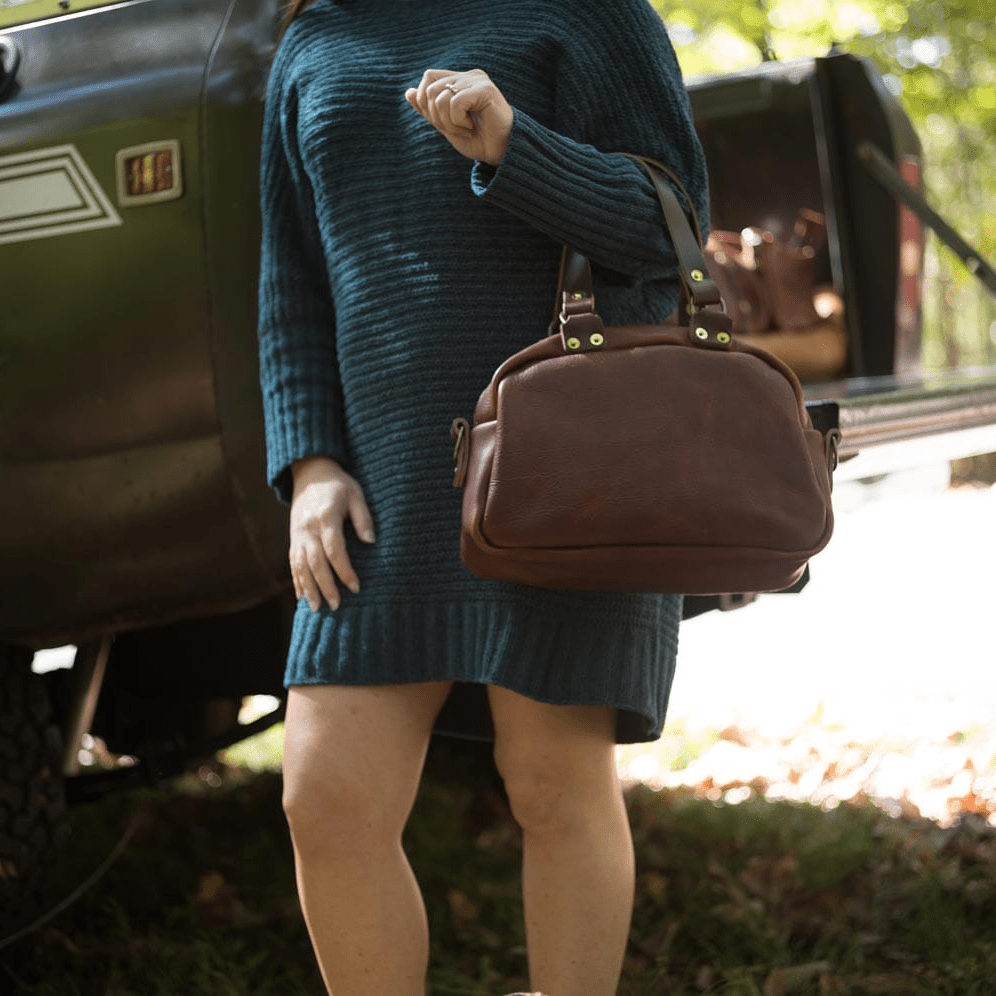 HOFFMAN LEATHER CROSSBODY BAG - WHISKY BISON