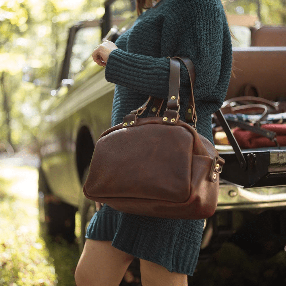 HOFFMAN LEATHER CROSSBODY BAG - WHISKY BISON