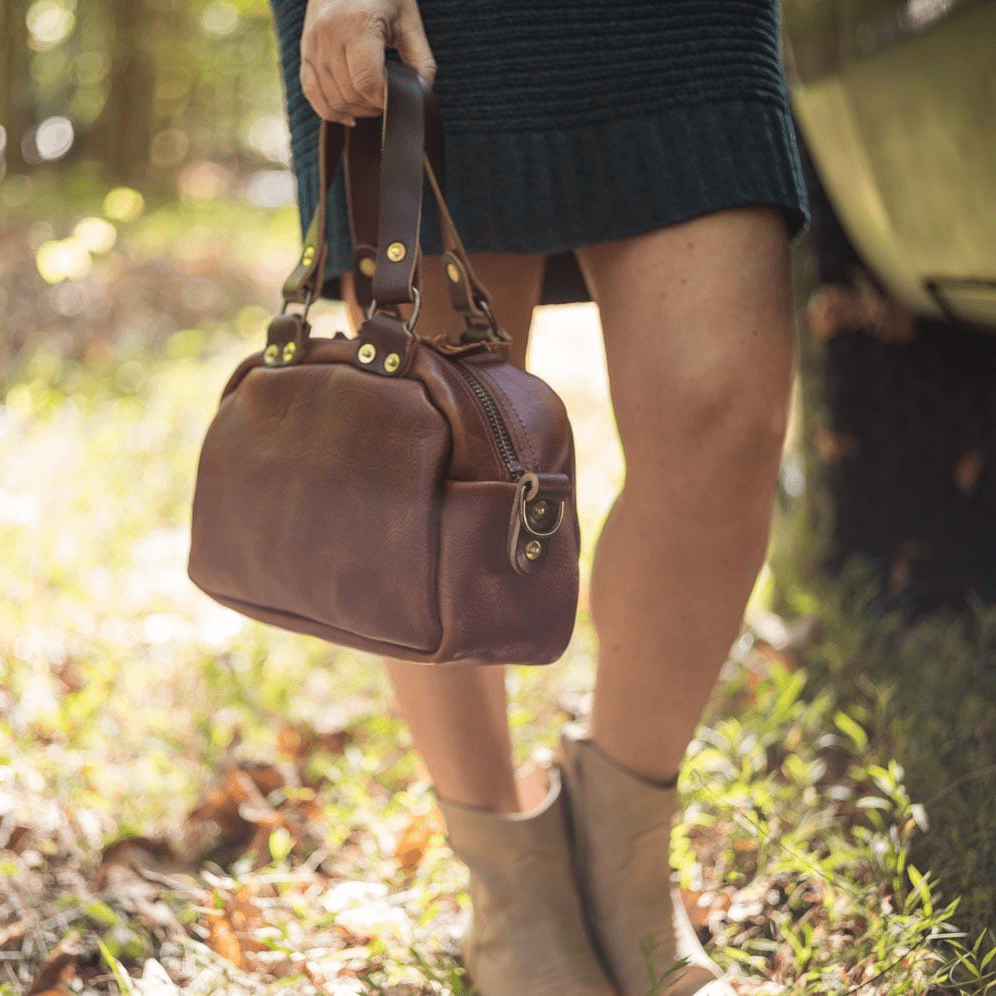 HOFFMAN LEATHER CROSSBODY BAG - MINI - WHISKY BISON