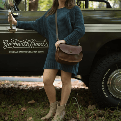 VIVIAN SATCHEL LEATHER CROSSBODY - WHISKY BISON