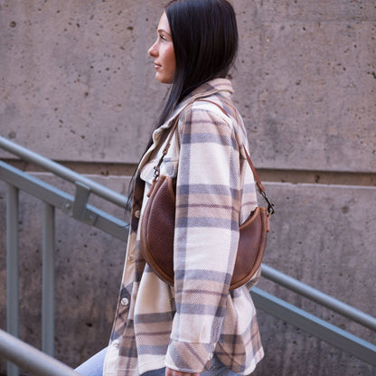 NOLA LEATHER CRESCENT BAG - SMALL