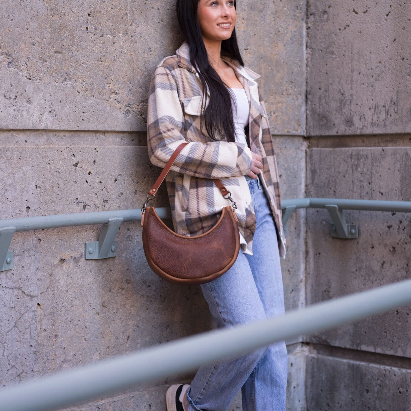 NOLA LEATHER CRESCENT BAG - SMALL