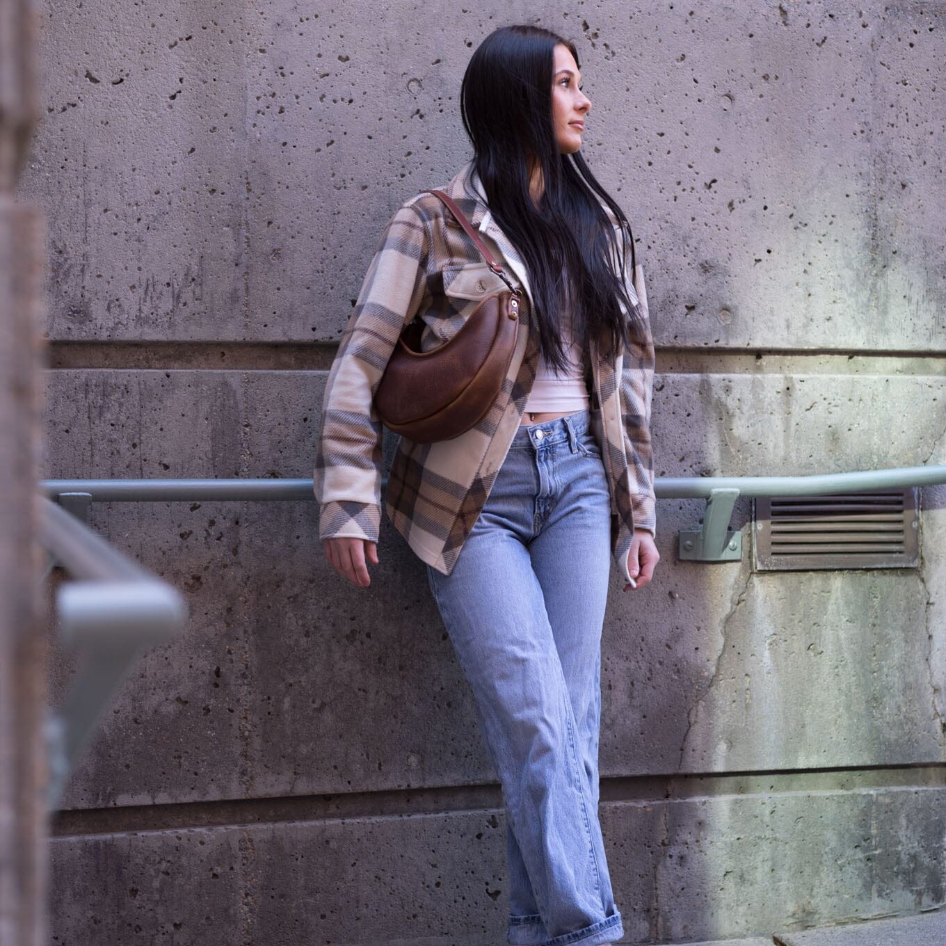 NOLA LEATHER CRESCENT BAG - SMALL