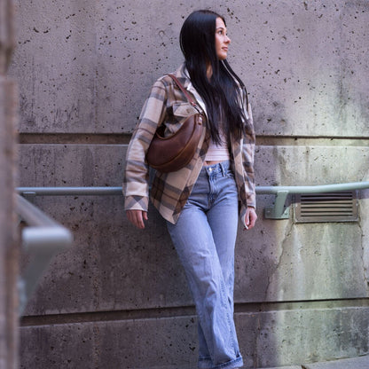 NOLA LEATHER CRESCENT BAG - SMALL