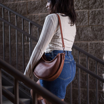 NOLA LEATHER CRESCENT BAG - MEDIUM