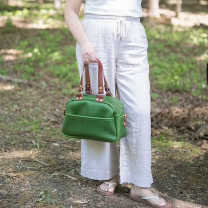 HOFFMAN LEATHER CROSSBODY BAG - GRASS GREEN