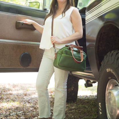 HOFFMAN LEATHER CROSSBODY BAG - GRASS GREEN
