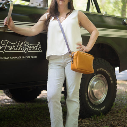 SARAH LEATHER CROSSBODY - MUSTARD YELLOW
