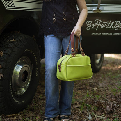 HOFFMAN LEATHER CROSSBODY BAG - LIME GREEN