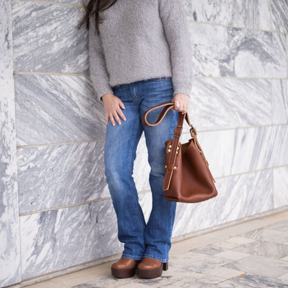 JULIANNE LEATHER HOBO BAG - MINI