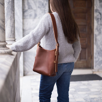 JULIANNE LEATHER HOBO BAG - MINI