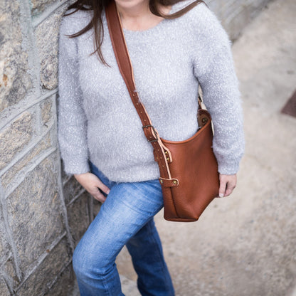 JULIANNE LEATHER HOBO BAG - MINI