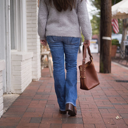 JULIANNE LEATHER HOBO BAG - MINI