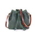 ABBY LEATHER BUCKET BAG - FOREST GREEN