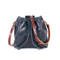 ABBY LEATHER BUCKET BAG - INDIGO BISON