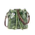 ABBY LEATHER BUCKET BAG - JADE BISON