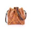 ABBY LEATHER BUCKET BAG - PEANUT BISON