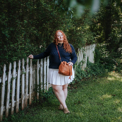 ABBY LEATHER BUCKET BAG - HONEY