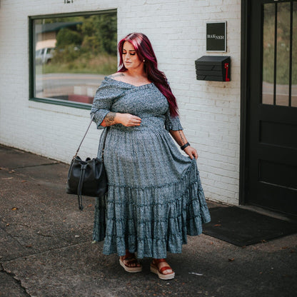 ABBY LEATHER BUCKET BAG - RAVEN