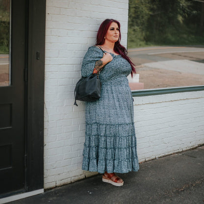 ABBY LEATHER BUCKET BAG - RAVEN