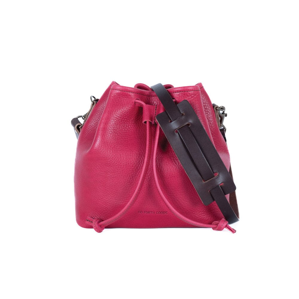 Abby leather bucket bag fuchsia