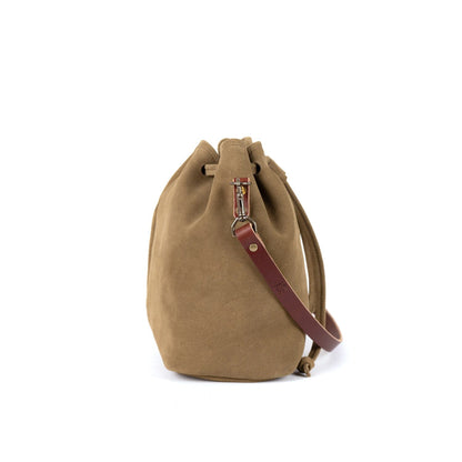 ABBY LEATHER BUCKET BAG - PISTACHIO SUEDE - IN STOCK