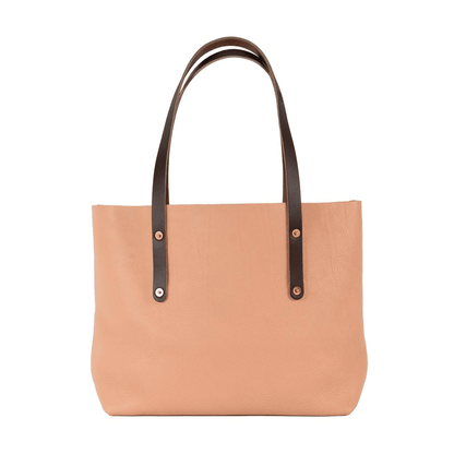 AVERY LEATHER TOTE BAG - MEDIUM - PEACH FUZZ