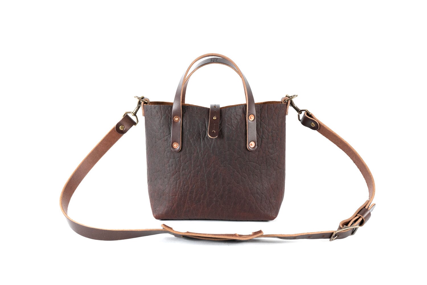 AVERY LEATHER TOTE BAG - MINI CROSSBODY - CHERRY BISON