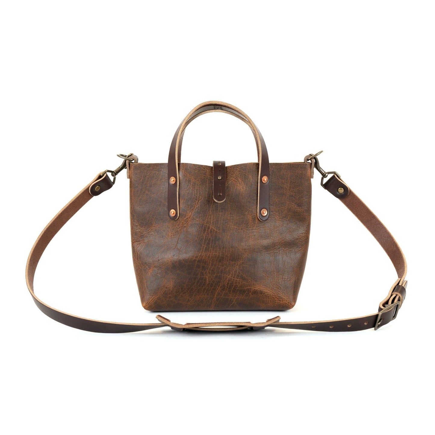 AVERY LEATHER TOTE BAG - MINI CROSSBODY - HICKORY BISON