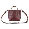 AVERY LEATHER TOTE BAG - MINI CROSSBODY - WINE BISON