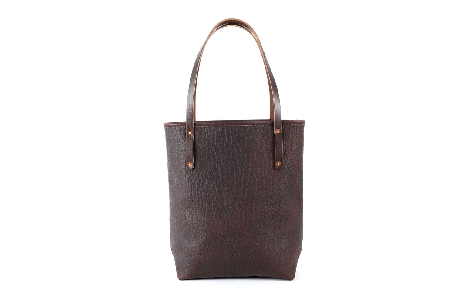 AVERY LEATHER TOTE BAG - SLIM LARGE - CHERRY BISON
