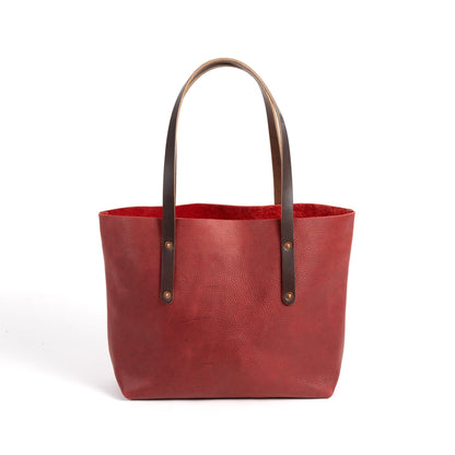 AVERY LEATHER TOTE BAG - MEDIUM - GARNET RED