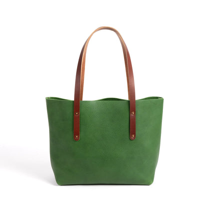 AVERY LEATHER TOTE BAG - MEDIUM - GRASS GREEN