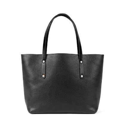 AVERY LEATHER TOTE BAG - LARGE - BLACK BISON