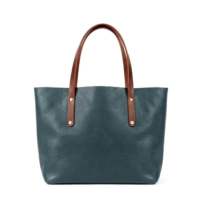 AVERY LEATHER TOTE BAG - LARGE - FOREST GREEN