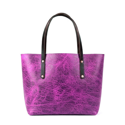 AVERY LEATHER TOTE BAG - LARGE - GRAPE BISON
