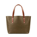 AVERY LEATHER TOTE BAG - LARGE - OLIVE