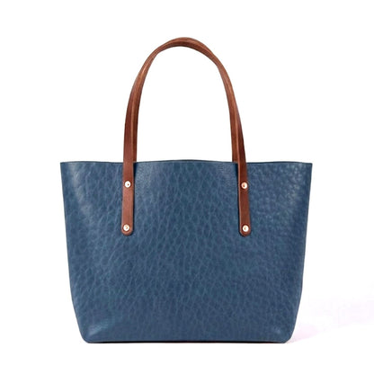 AVERY LEATHER TOTE BAG - LARGE - SMOKEY BLUE