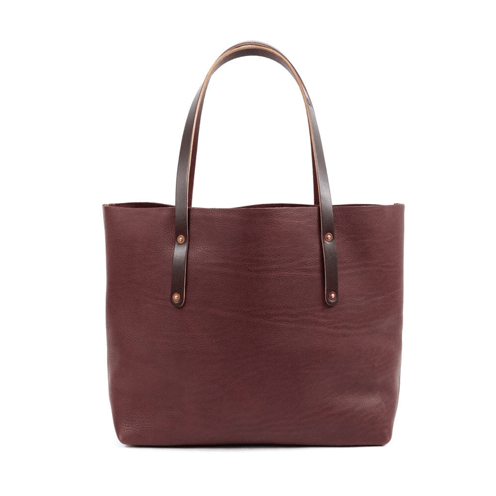 AVERY LEATHER TOTE BAG - LARGE - MERLOT