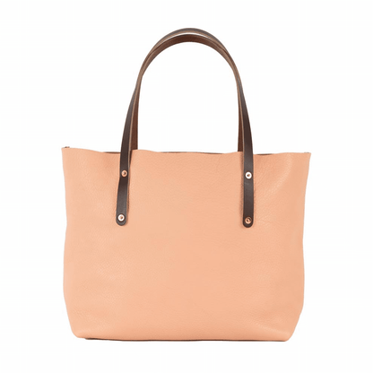 AVERY LEATHER TOTE BAG - LARGE - PEACH FUZZ