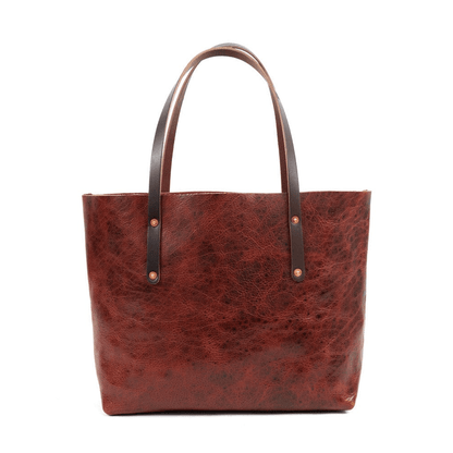 AVERY LEATHER TOTE BAG - LARGE - REDWOOD BISON