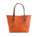 AVERY LEATHER TOTE BAG - LARGE - TANGERINE BISON