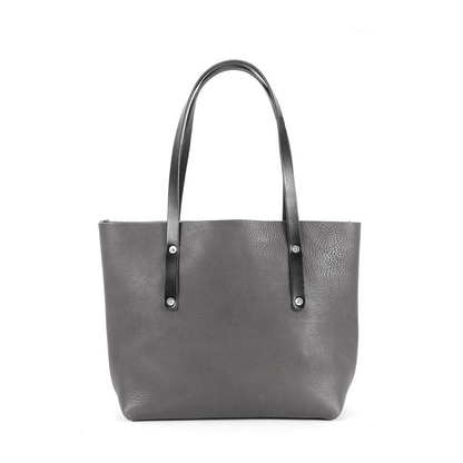 AVERY LEATHER TOTE BAG - MEDIUM - LEAD GRAY