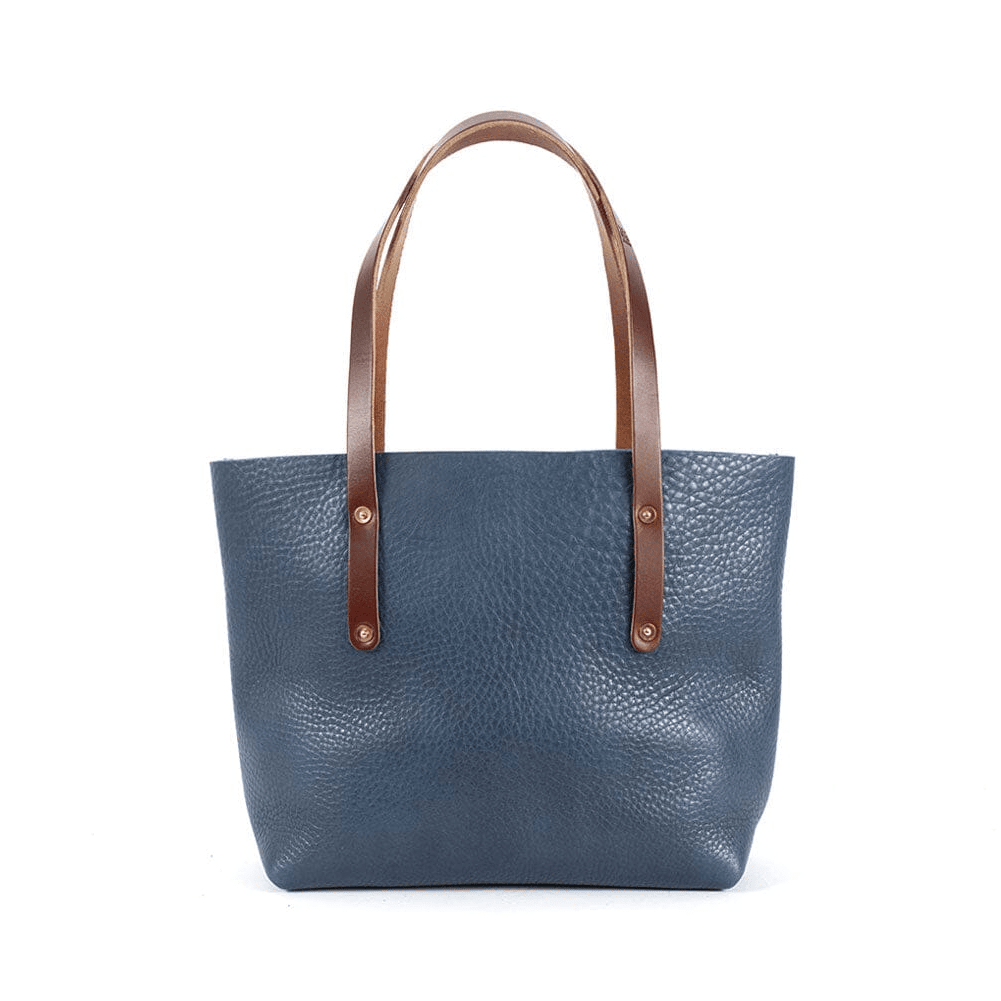 AVERY LEATHER TOTE BAG - MEDIUM - SMOKEY BLUE