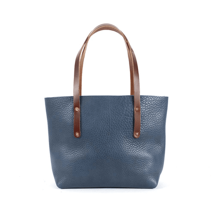 AVERY LEATHER TOTE BAG - MEDIUM - SMOKEY BLUE