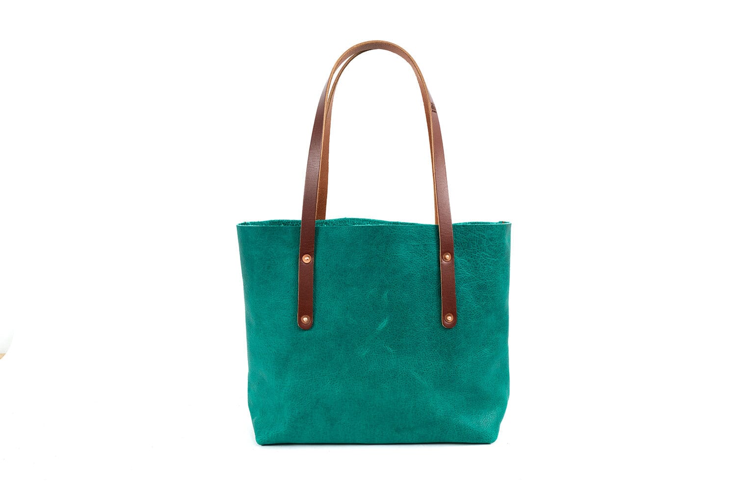 AVERY LEATHER TOTE BAG - SMALL - PINE GREEN BISON