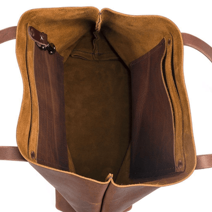 AVERY LEATHER TOTE BAG - MEDIUM - TANGERINE BISON