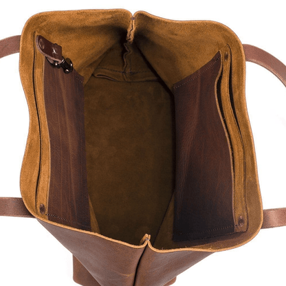 AVERY LEATHER TOTE BAG - LARGE - TOBACCO